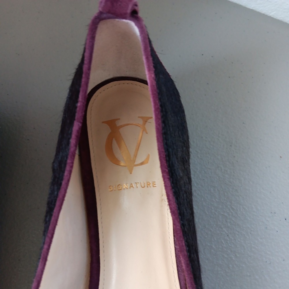 VC Signature Nancy Shoes Women 6B Purple HIDE Leather Tassels Heels Quite Luxury - Picture 4 of 10